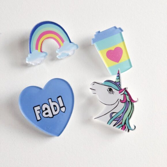 Whimsical Acetate Backpack Pins - Picture 1 of 5